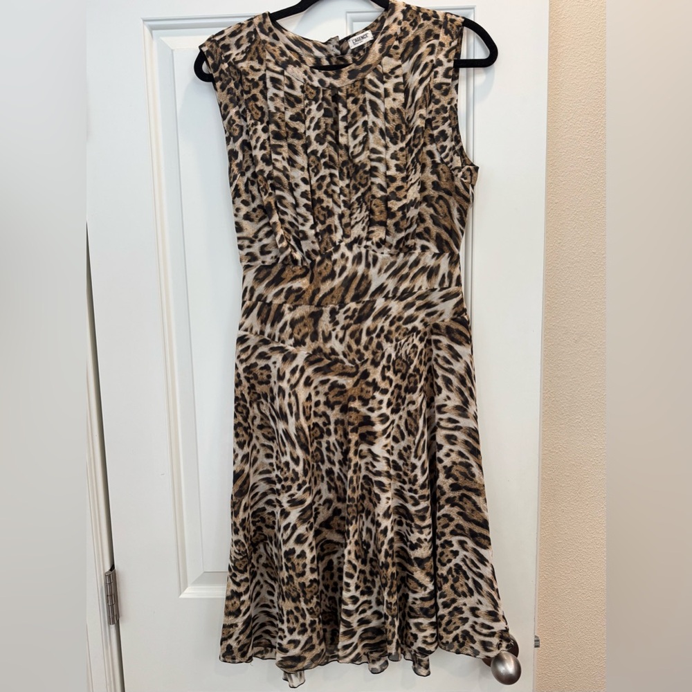 L'AGENCE Animal Print Midi Dress